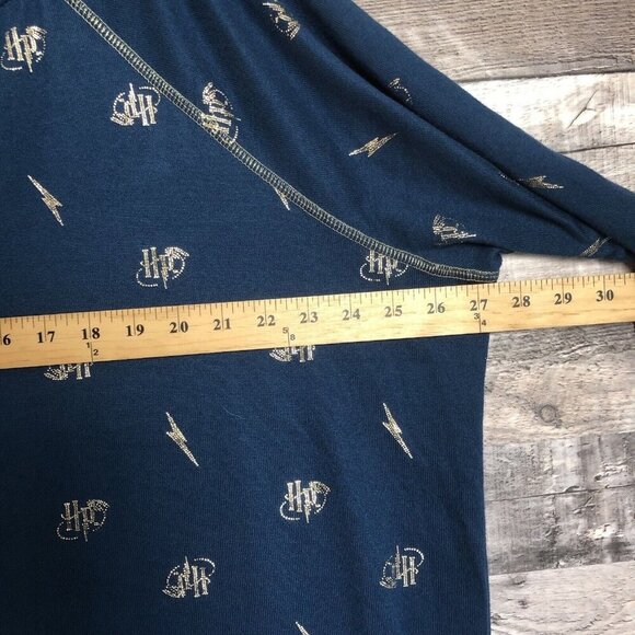 Harry Potter Nightgown Blue Pajama Graphic Lightening Bolts HP Logo 2x-3x soft - Picture 8 of 8